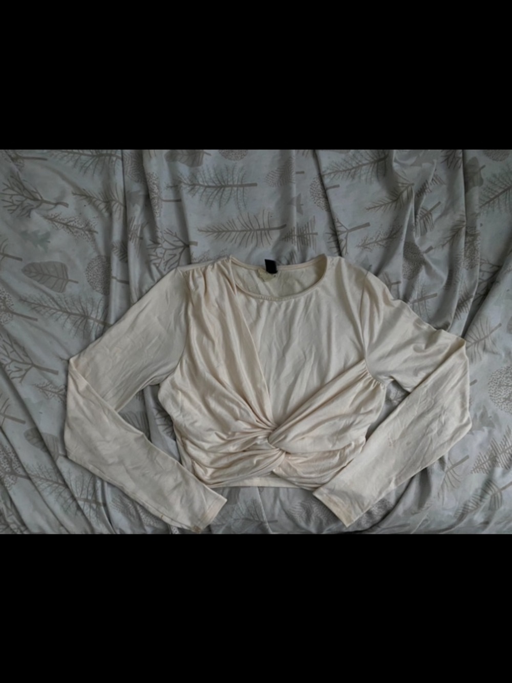 Windsor Cream Twist-Front Long Sleeve Tee